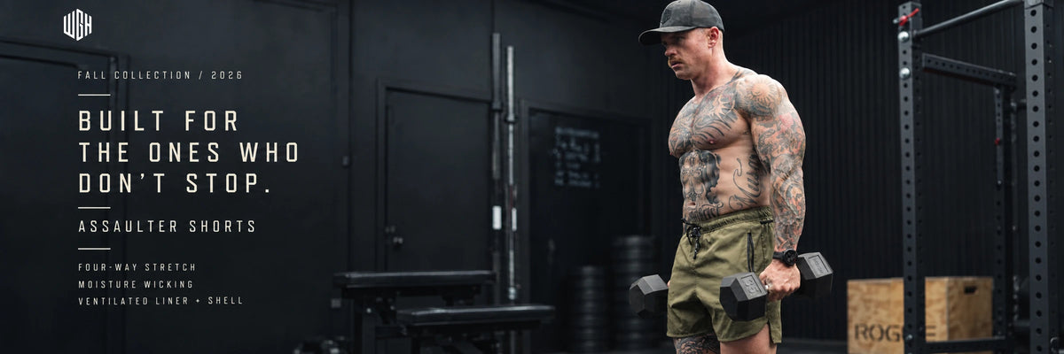 Assaulter Shorts: Built for the ones who do not stop. Approved WGH launch graphic