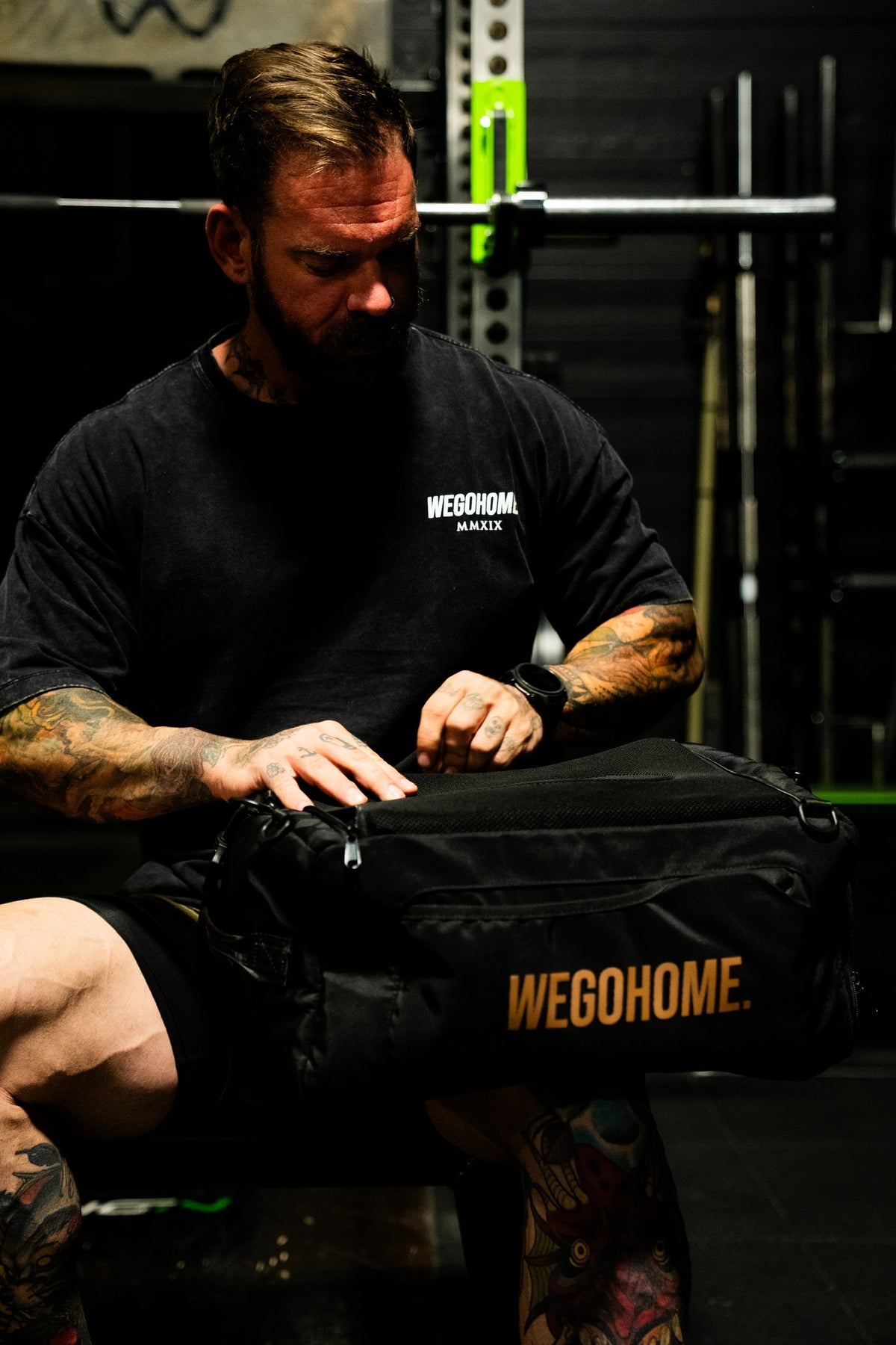 Heraclitus tee front chest emblem and oversized fit lifestyle